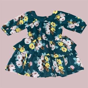Janie & jack green floral dress 12-18 months